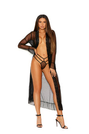 Dotted Mesh Robe & Panty