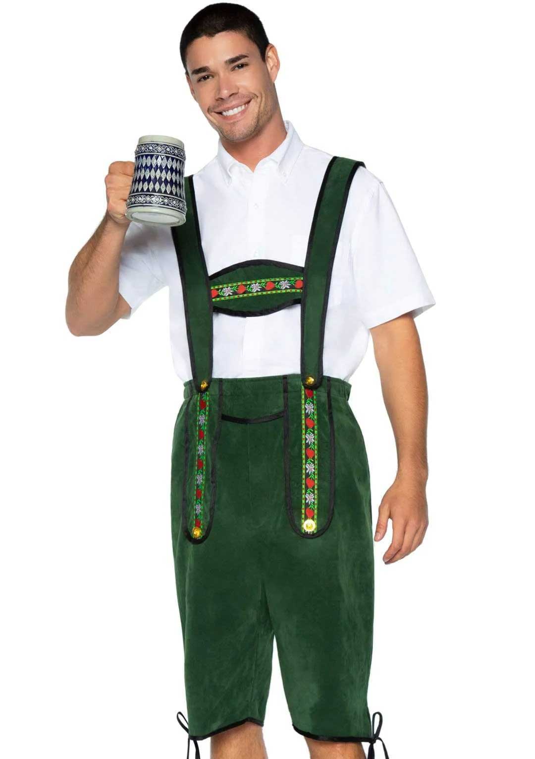 Men's Beerfest Lederhosen Oktoberfest Costume -  X-Large - Green