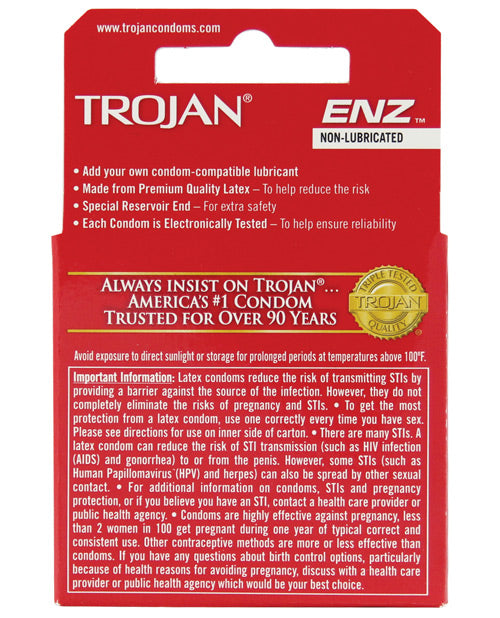 Trojan Enz Non-lubricated - Box Of 3