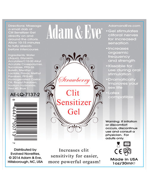 Adam & Eve Clit Sensitizer - 1 Oz Strawberry