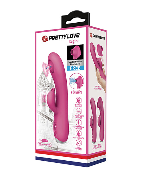 Pretty Love Regina Pulsing Rabbit W-free Suction Attachment - Pink