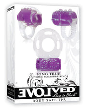 Evolved Ring True Unique Pleasure Rings Kit - 3 Pack Clear-purple
