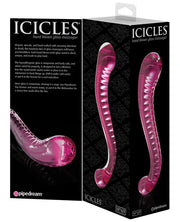 Icicles Hand Blown Glass G-spot Dildo - Pink