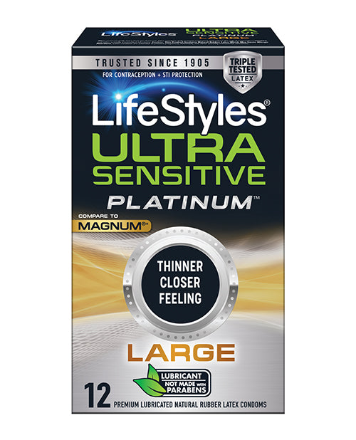 Lifestyles Ultra Sensitive Platinum Large - Pack Of 12