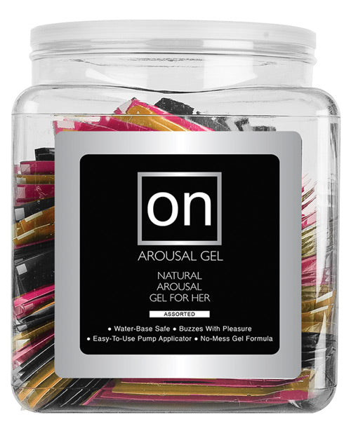 On For Her Arousal Gel Single Use Packet Tub - Asst. Flavor