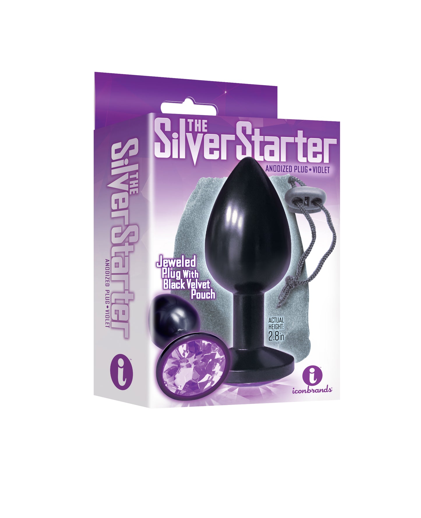 The 9's the Silver Starter Anodized Bejeweled Stainless Steel Plug -