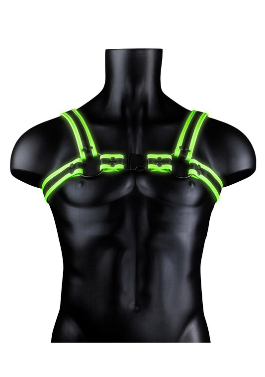 Bonded Leather Buckle Harness - - Glow in the Dark