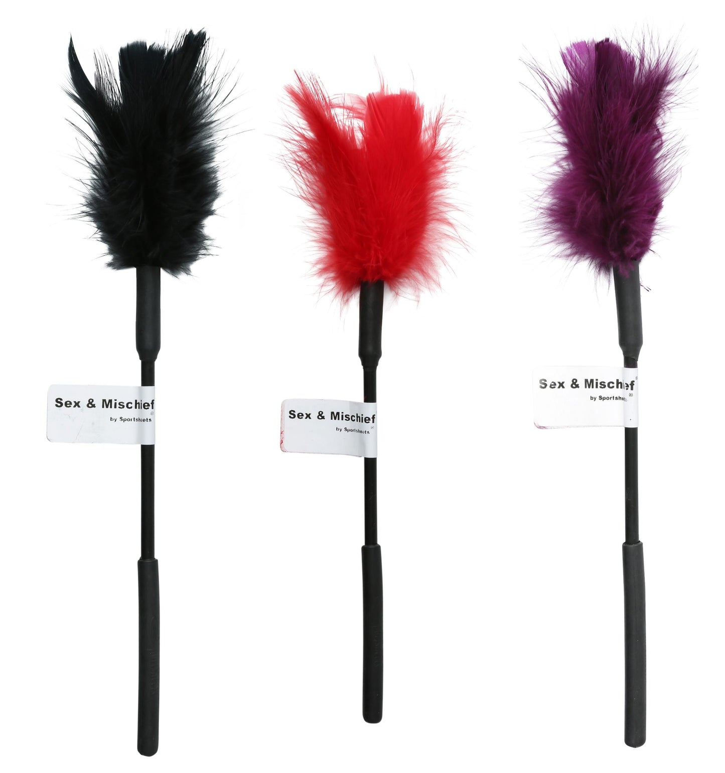 Sex and Mischief Feather Ticklers - 18 Piece Display - Assorted Colors