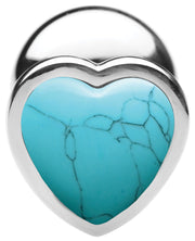 Authentic Turquoise Gemstone Heart Anal Plug